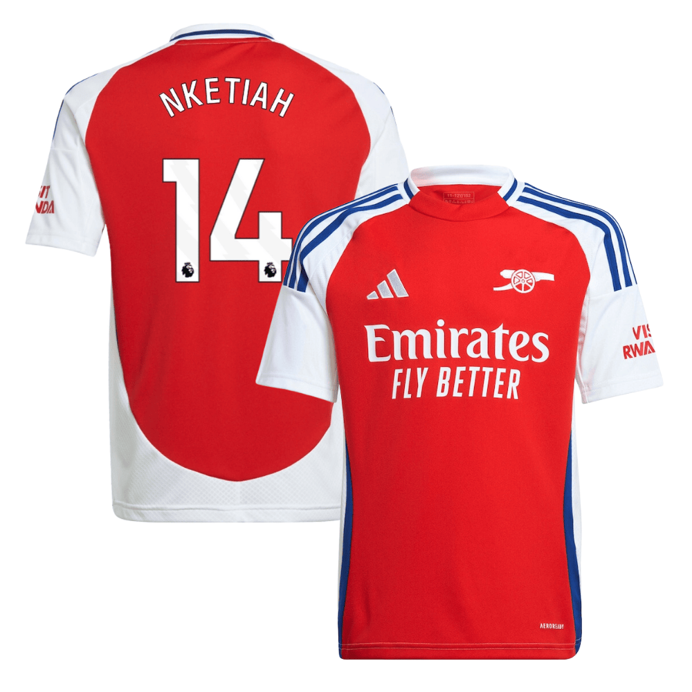 Eddie Nketiah 14 Arsenal 2024/25 Home YOUTH Jersey – Red