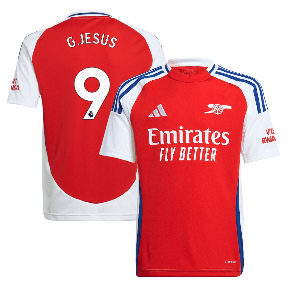Gabriel Jesus 9 Arsenal 2024/25 Home YOUTH Jersey – Red