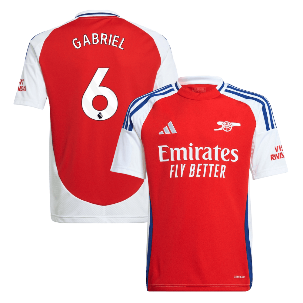 Gabriel Magalhaes 6 Arsenal 2024/25 Home YOUTH Jersey – Red
