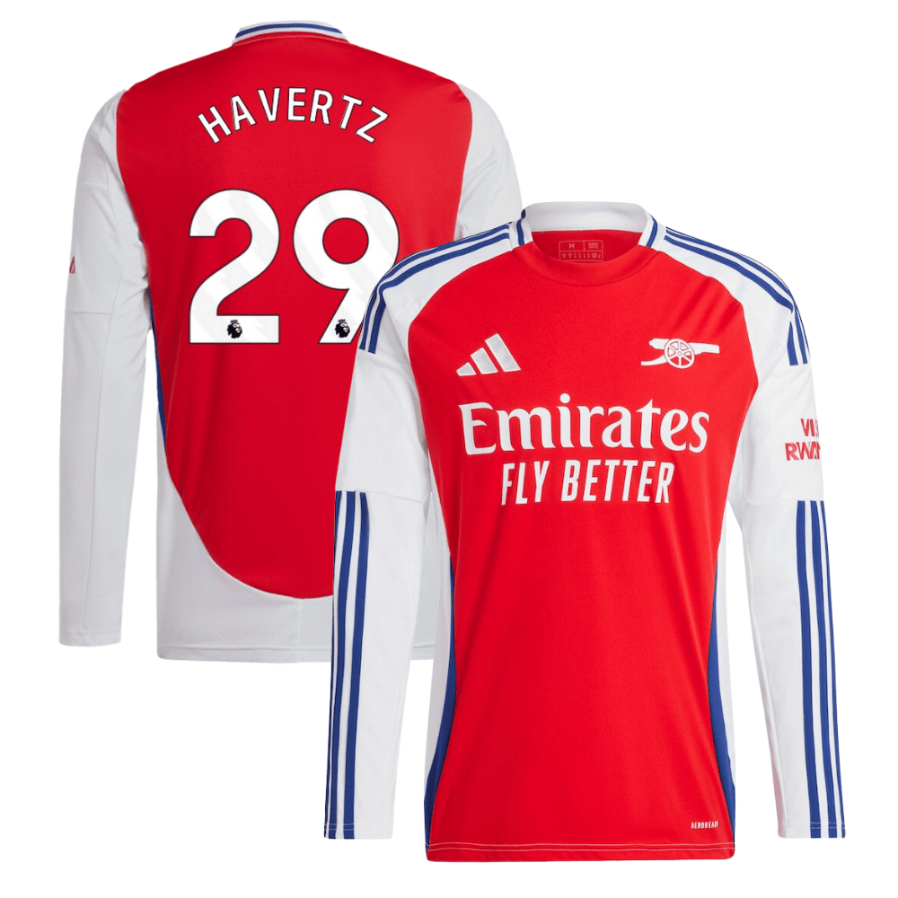 Kai Havertz 29 Arsenal 2024/25 Home Long Sleeve Men Jersey – Red