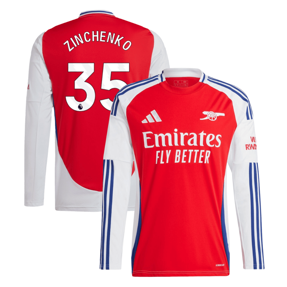 Oleksandr Zinchenko 35 Arsenal 2024/25 Home Long Sleeve Men Jersey – Red