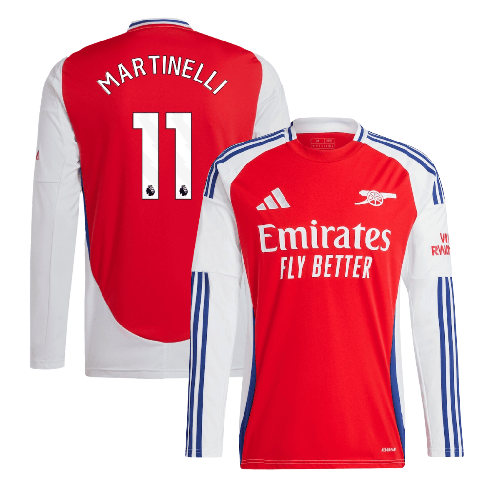 Gabriel Martinelli 11 Arsenal 2024/25 Home Long Sleeve Men Jersey – Red