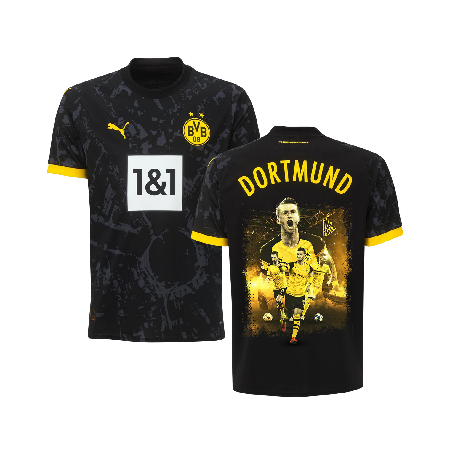 Marco Reus 11 Signed Thanks Borussia Dortmund 2023/24 Away Jersey Autographed – YOUTH, Black