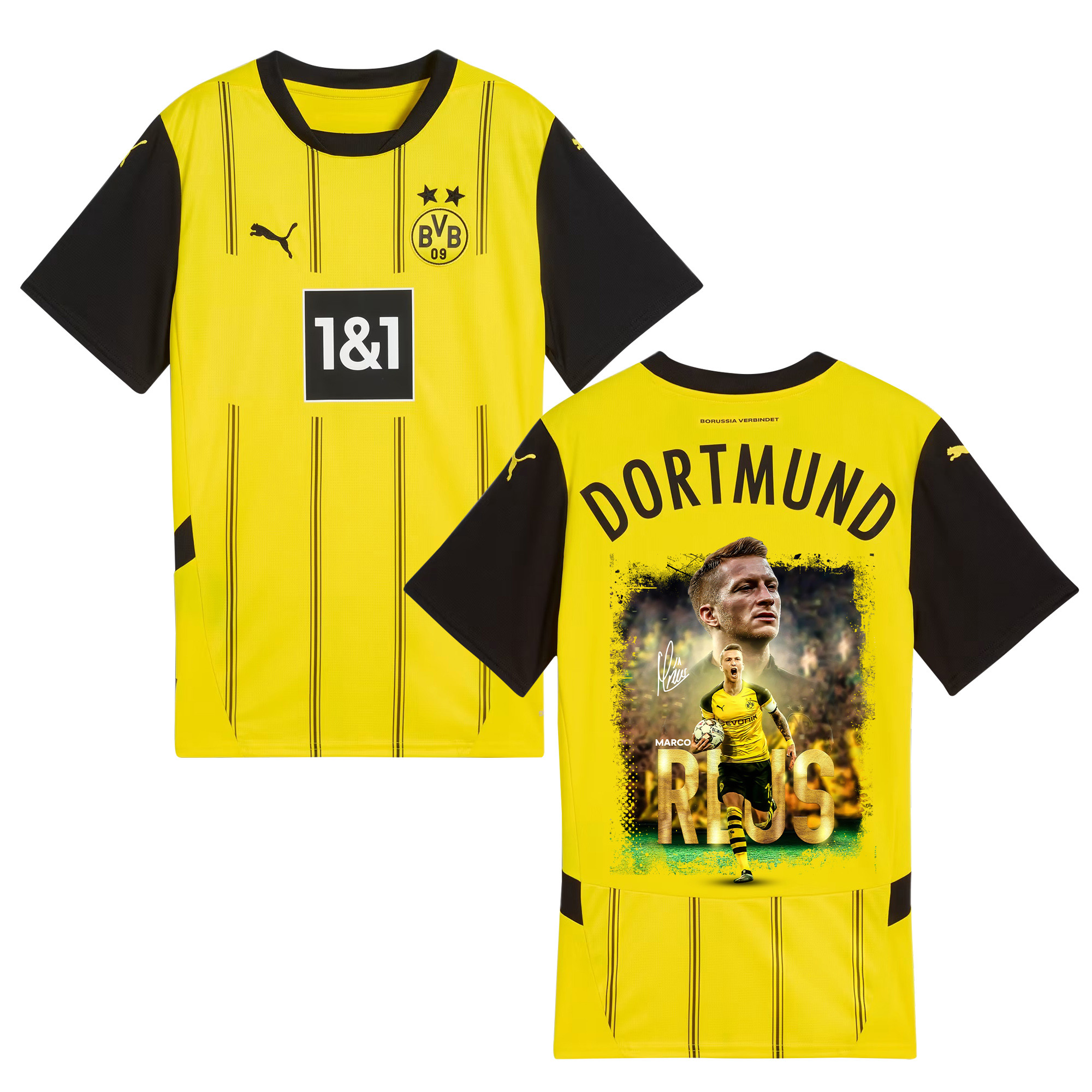 Marco Reus 11 Signed 12 Years Of Dedication Borussia Dortmund 2024/25 Home Jersey Autographed – Men, Yellow