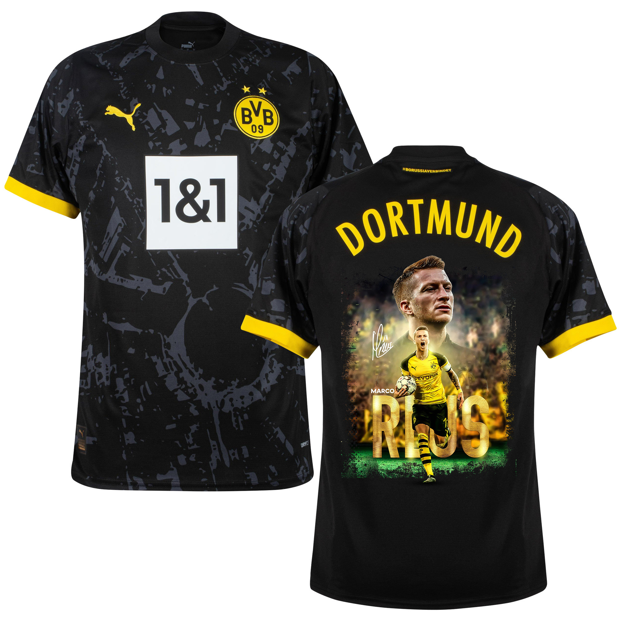 Marco Reus 11 Signed 12 Years Of Dedication Borussia Dortmund 2023/24 Away Jersey Autographed – Men, Black