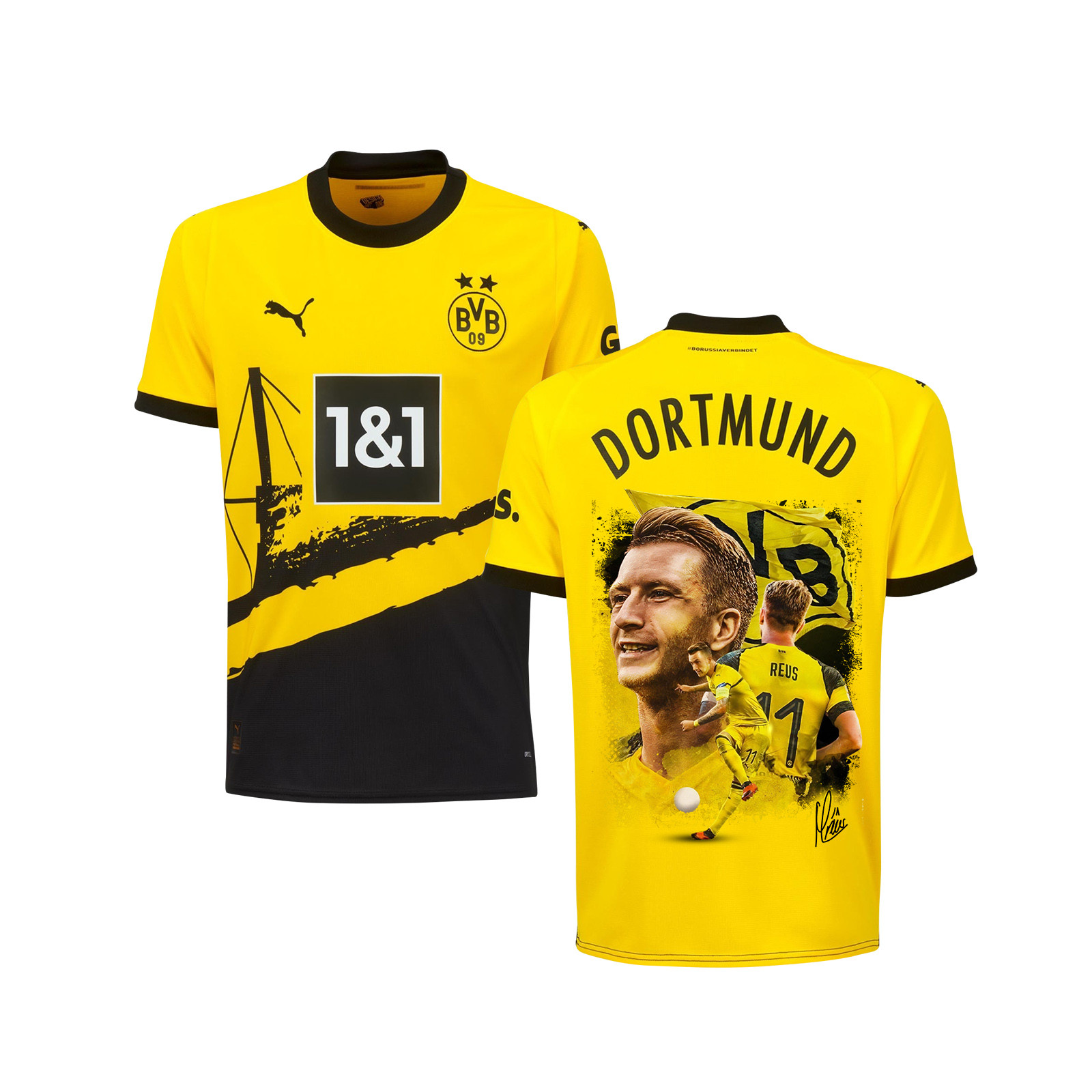 Marco Reus 11 Signed Thanks For Your Contribution Borussia Dortmund 2023/24 Home Jersey Autographed – YOUTH, Yellow