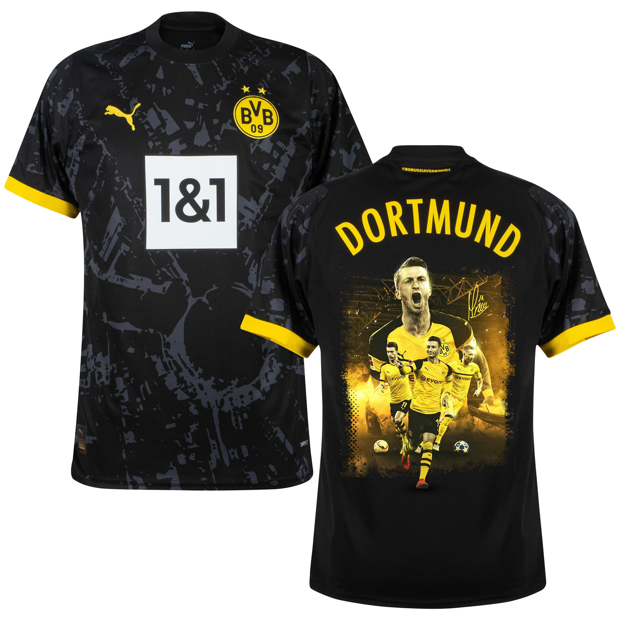 Marco Reus 11 Signed Thanks Borussia Dortmund 2023/24 Away Jersey Autographed – Men, Black