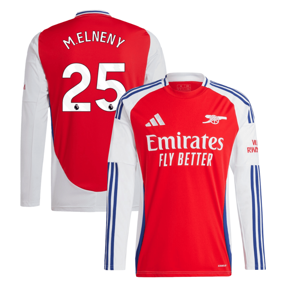 Mohamed Elneny 25 Arsenal 2024/25 Home Long Sleeve Men Jersey – Red
