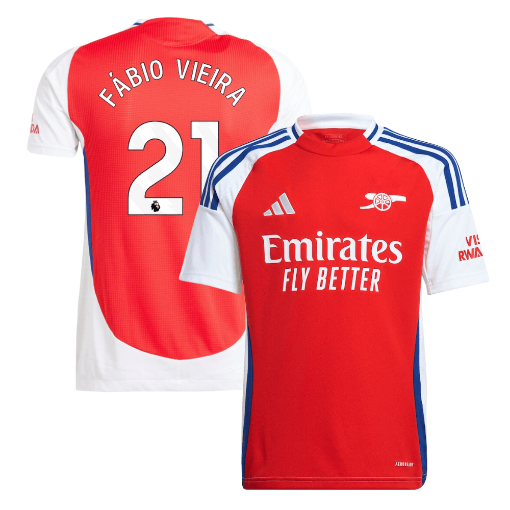 Fbio Vieira 21 Arsenal 2024/25 Home YOUTH Jersey – Red