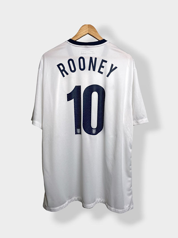 Rooney 10 England 2013 Home 150th Anniversary Retro Jersey – Men White