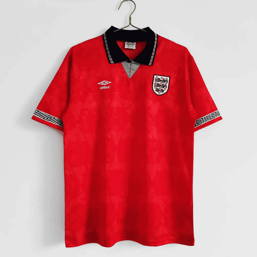 England 1990 Away Retro Jersey – Men Red