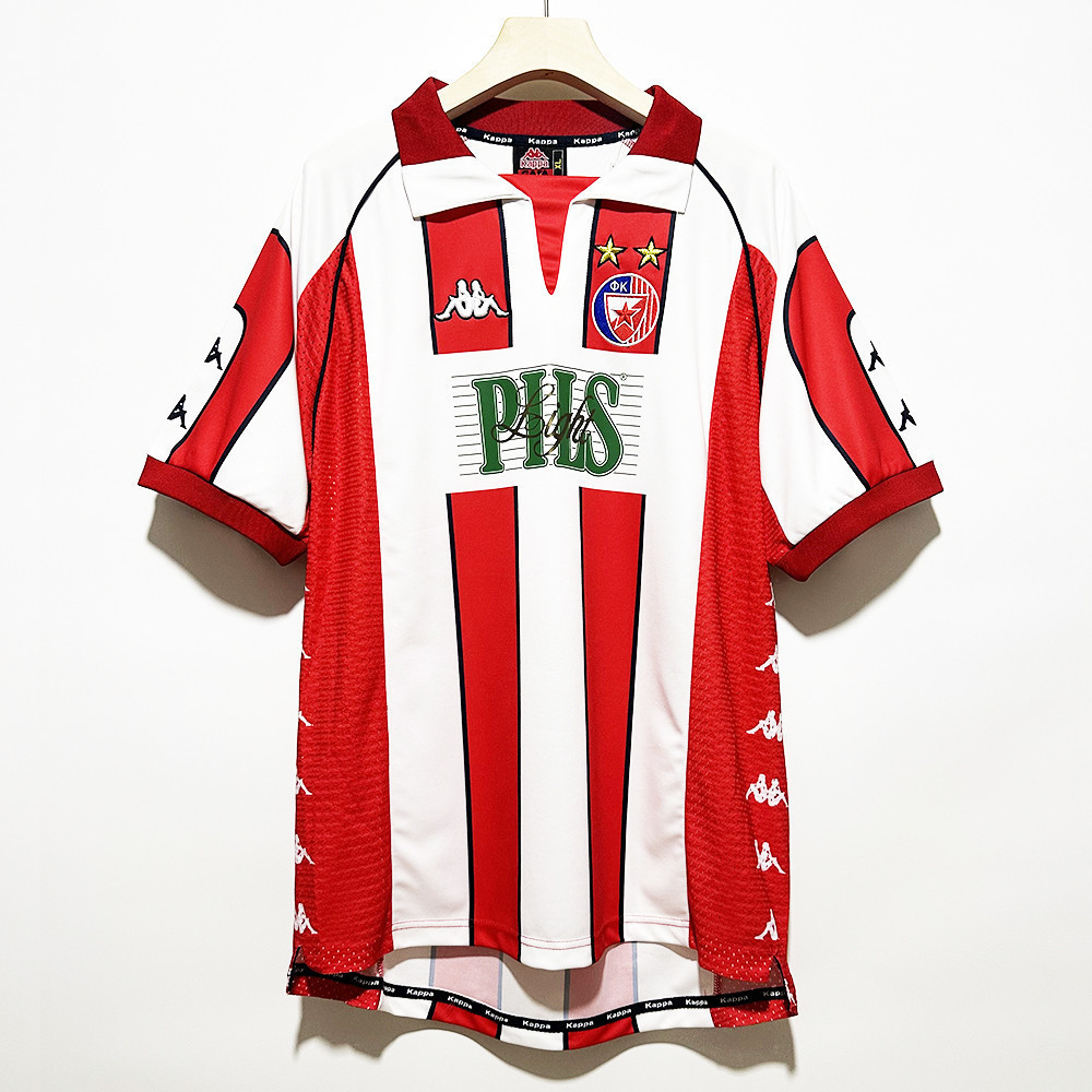 Red Star Belgrade 1999-01 Home Men Retro Jersey – Red