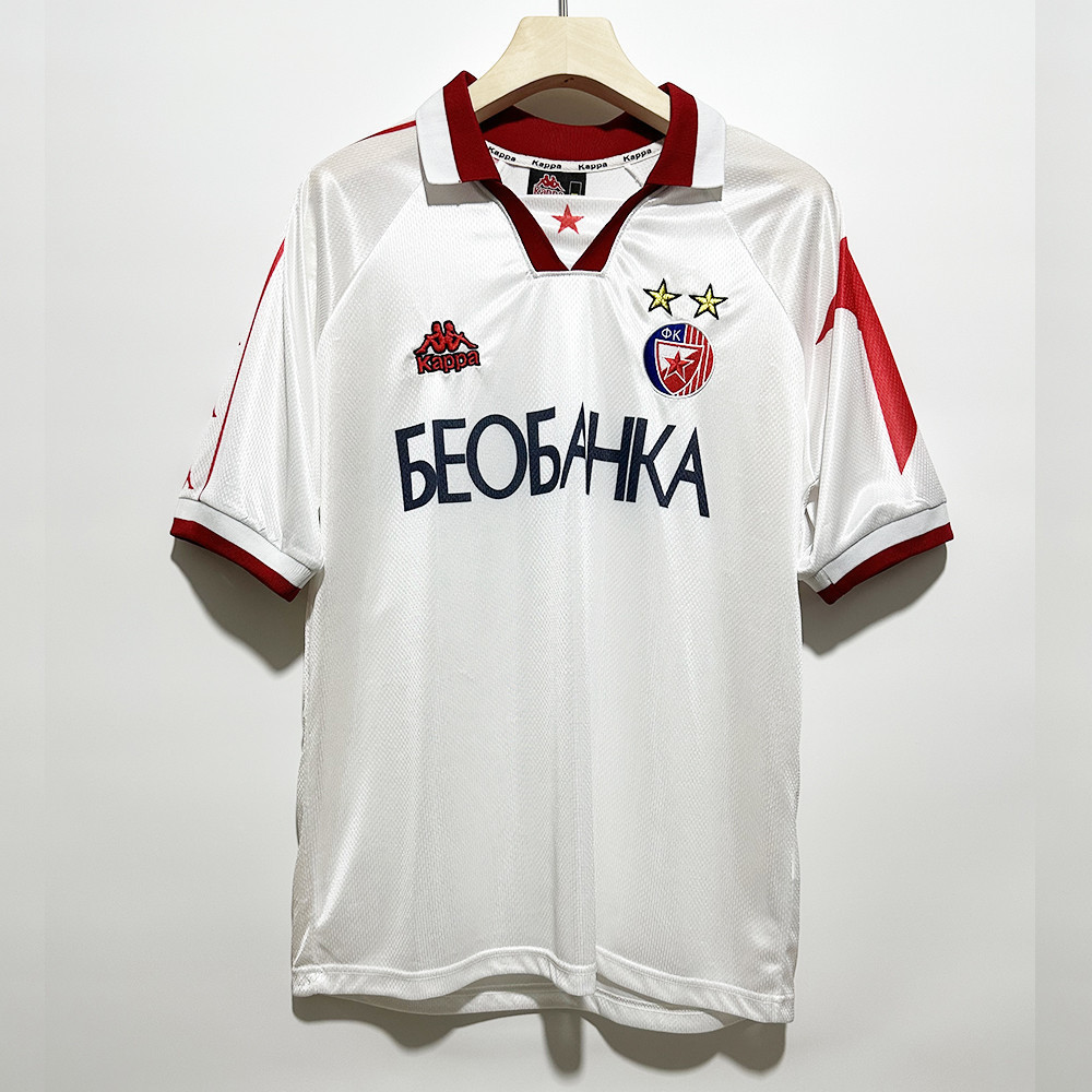 Red Star Belgrade 1995-97 Away Men Retro Jersey – White