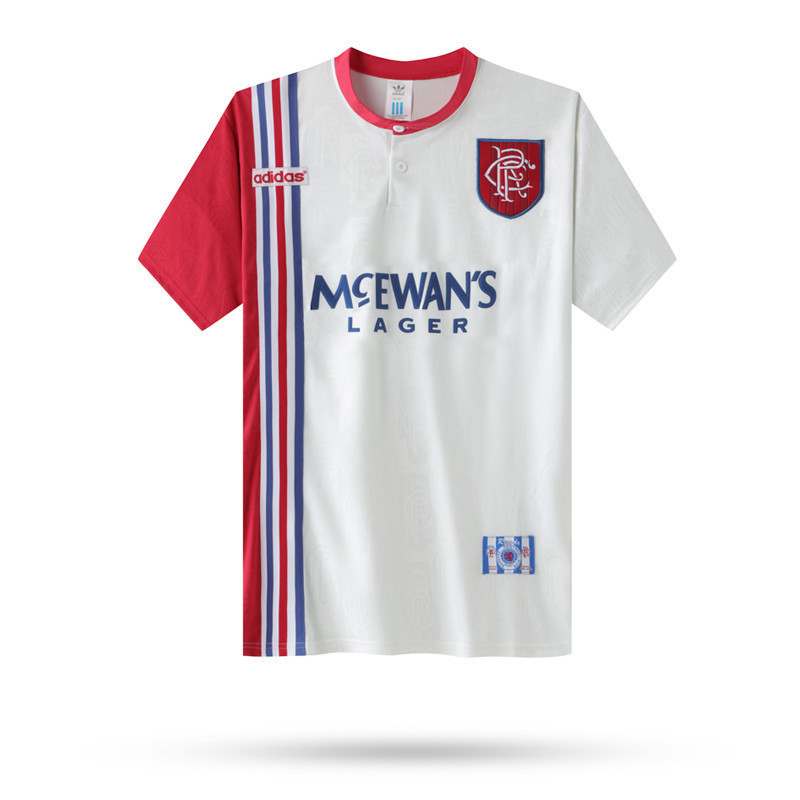 Glasgow Rangers 1996-97 Away Men Retro Jersey – White
