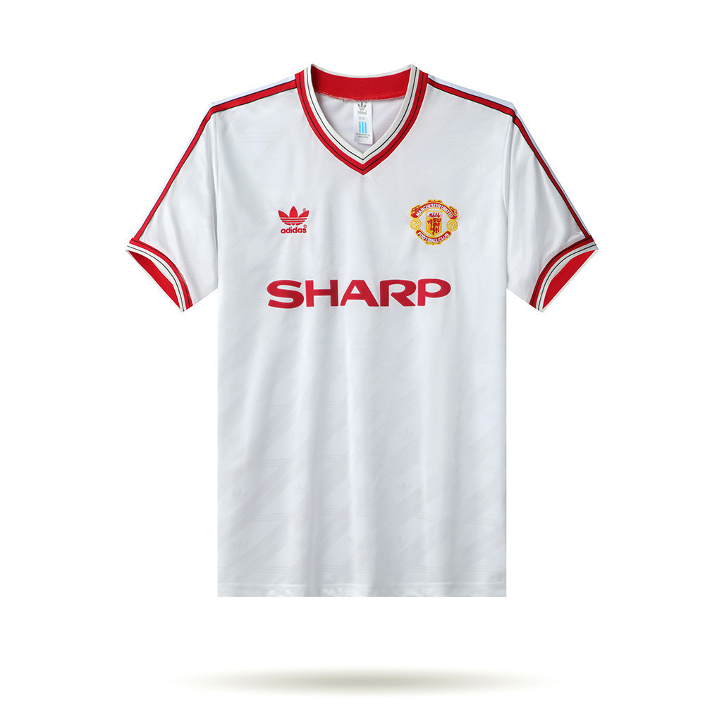 Manchester United 1986-88 Away Men Retro Jersey – White