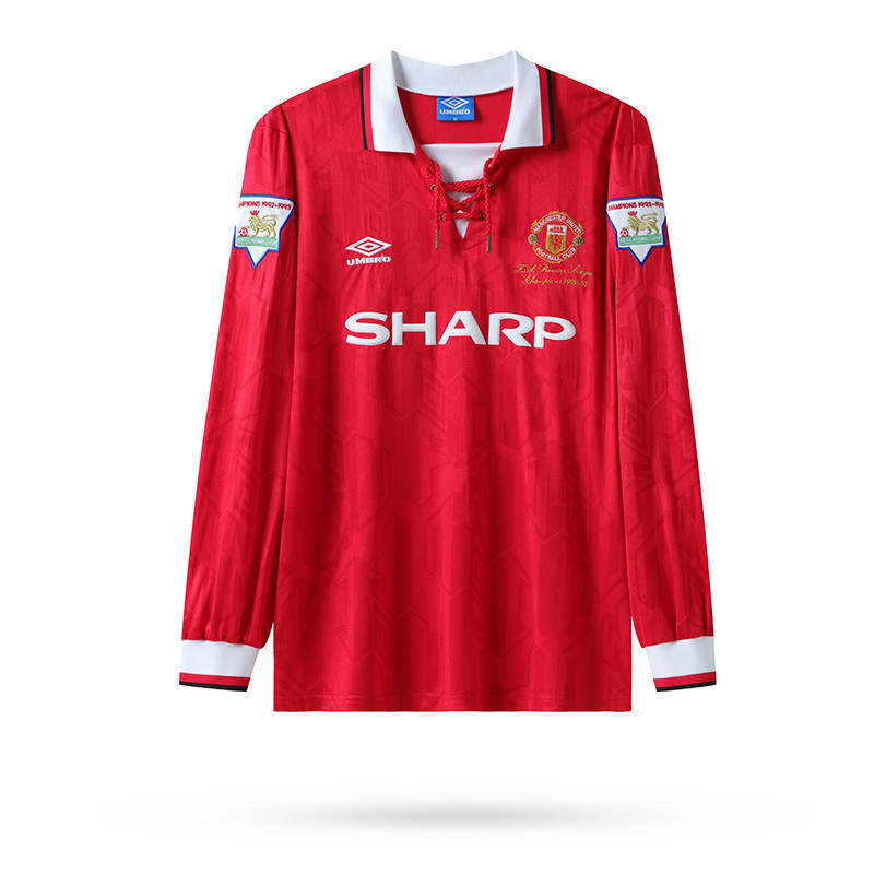 Manchester United 1992-1993 Champion Home Men Retro Jersey – Long Sleeve, Red