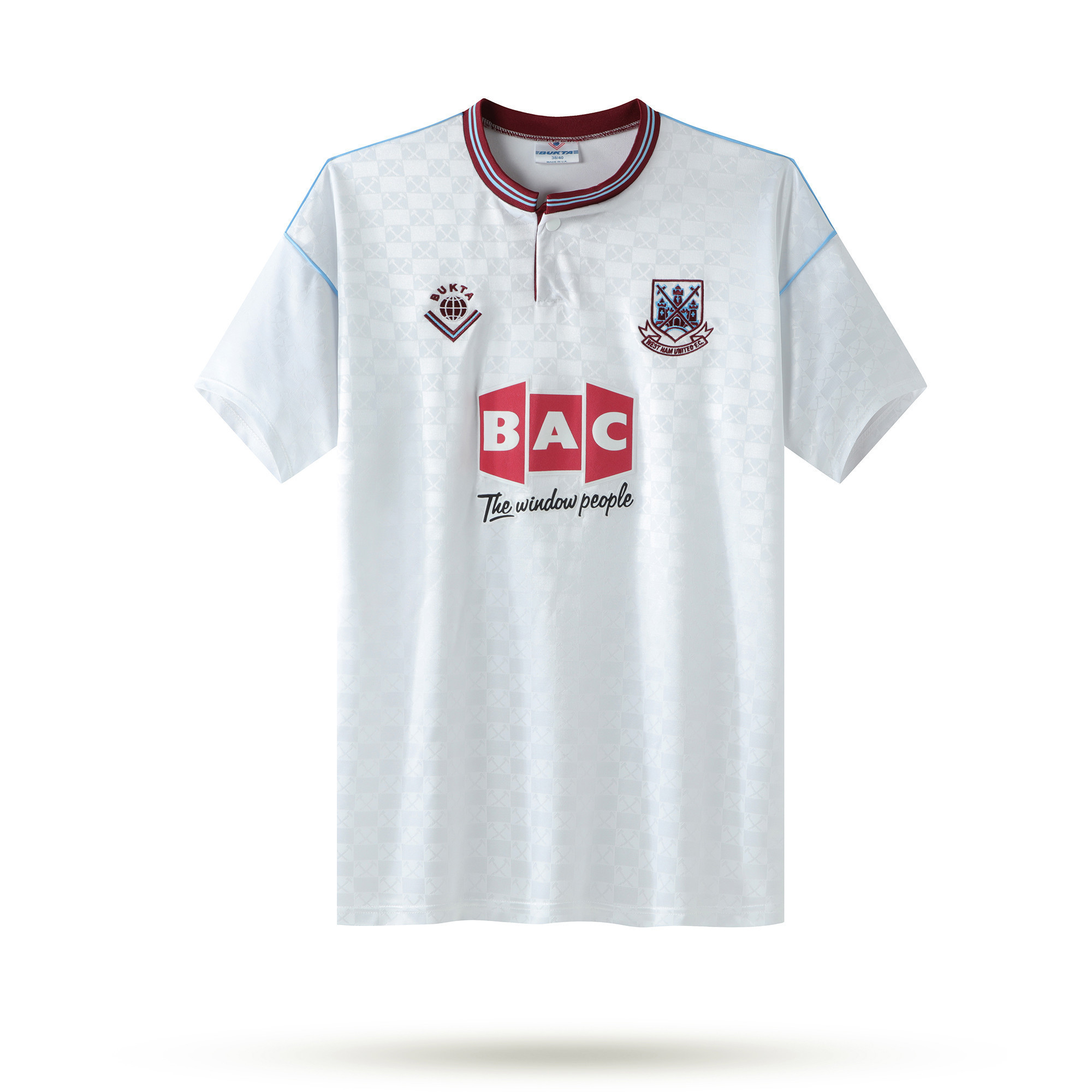 West Ham United 1989-90 Away Men Retro Jersey – White