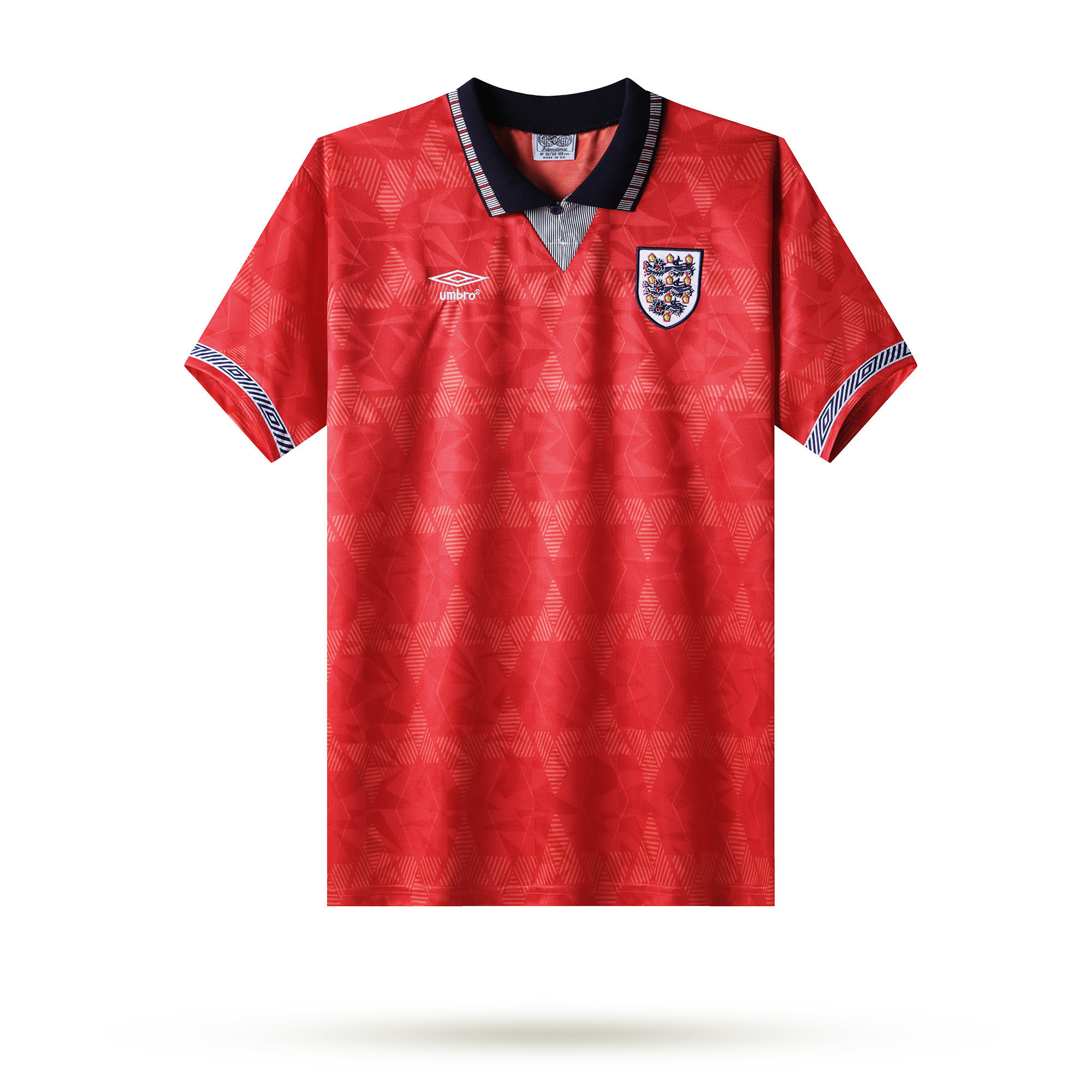England 1990 Away Men Retro Jersey – Red