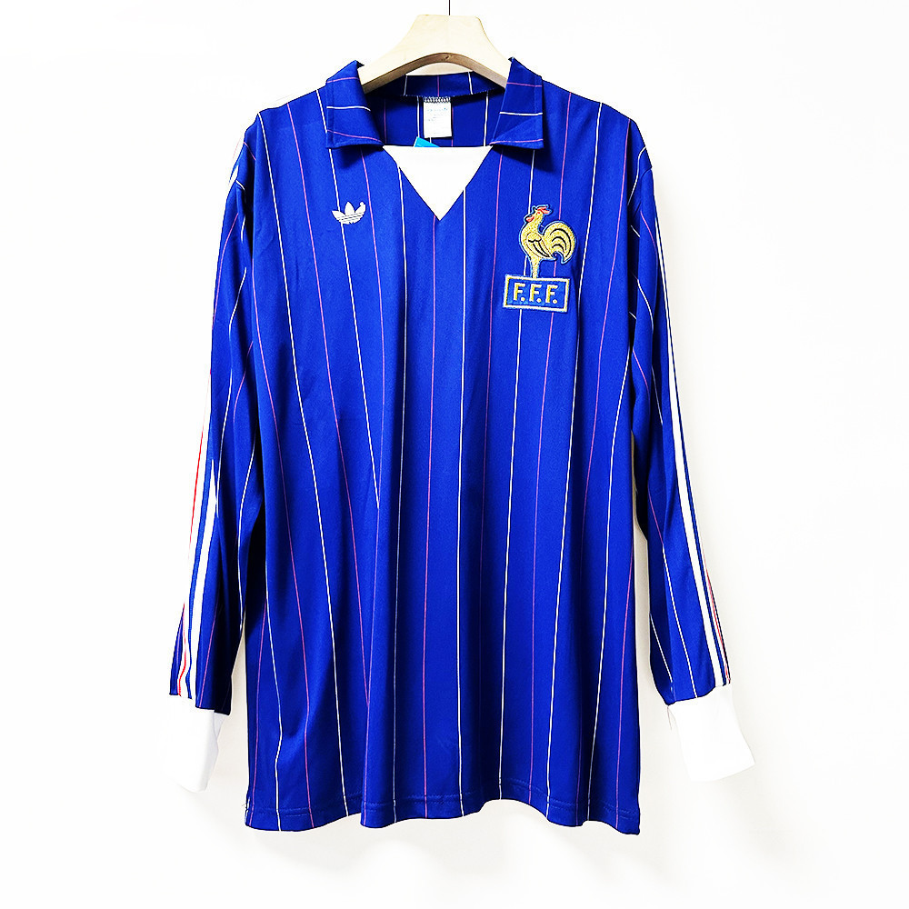 France 1980-1982 Home Men Retro Jersey – Long Sleeve, Blue