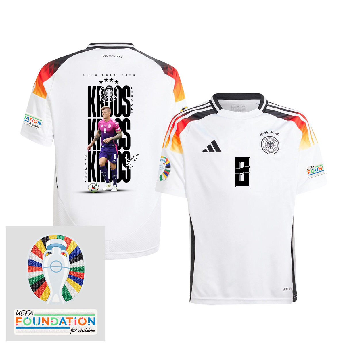Toni Kroos 8 Germany 2024/25 YOUTH Home Jersey Player's Moment – UEFA Foundation Patch