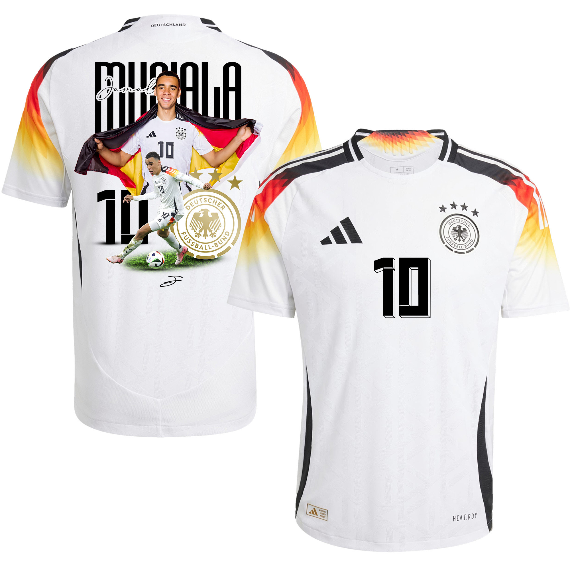 Jamal Musiala 10 The Best Striker Player Of Germany 2024/25 Home Jersey – Men, White
