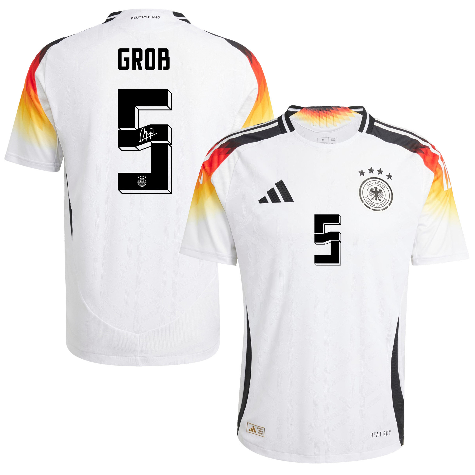 Pascal Gro 5 Signed Germany National Team 2024/25 Home Jersey Autographed – Men