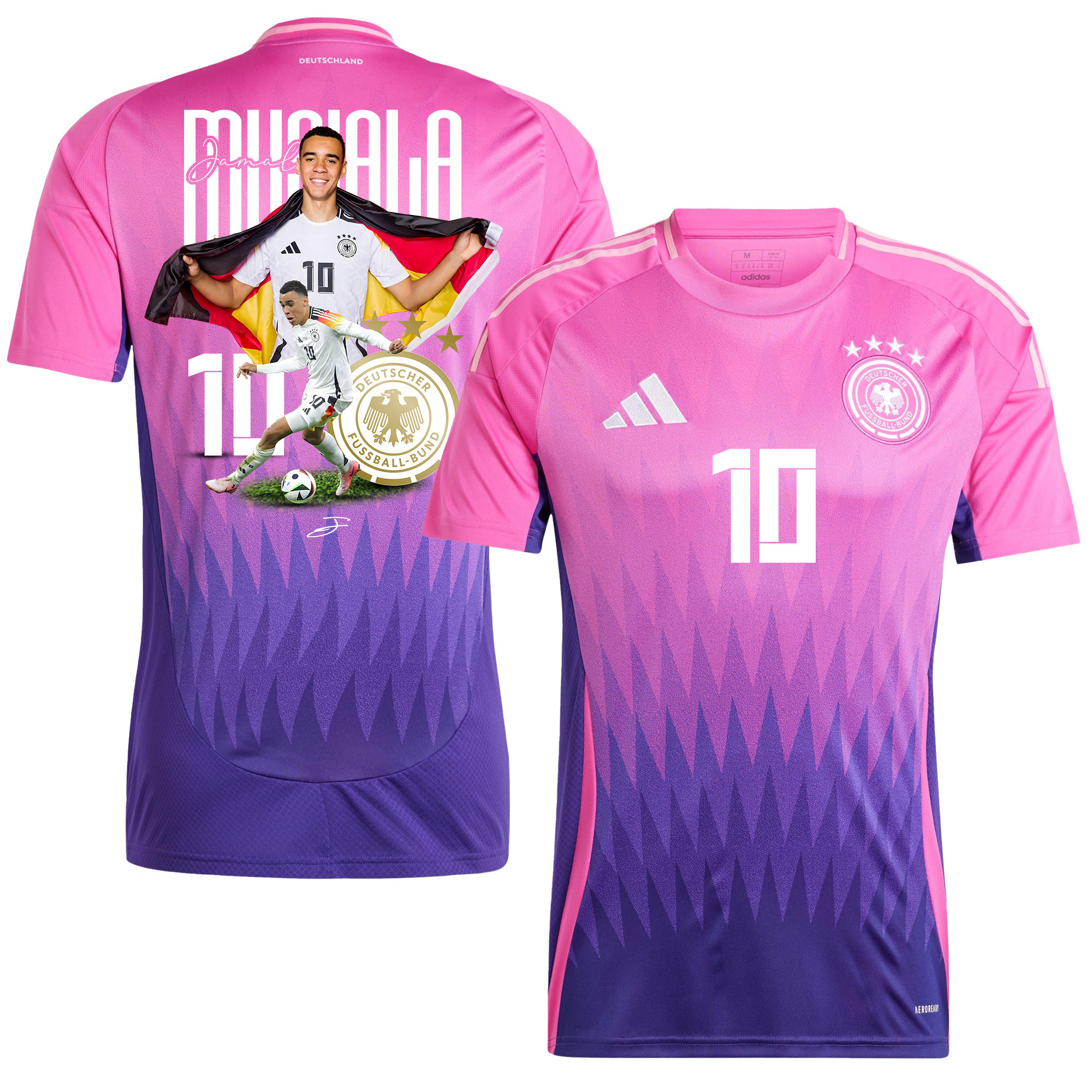 Jamal Musiala 10 The Best Striker Player Of Germany 2024/25 Away Jersey – Men