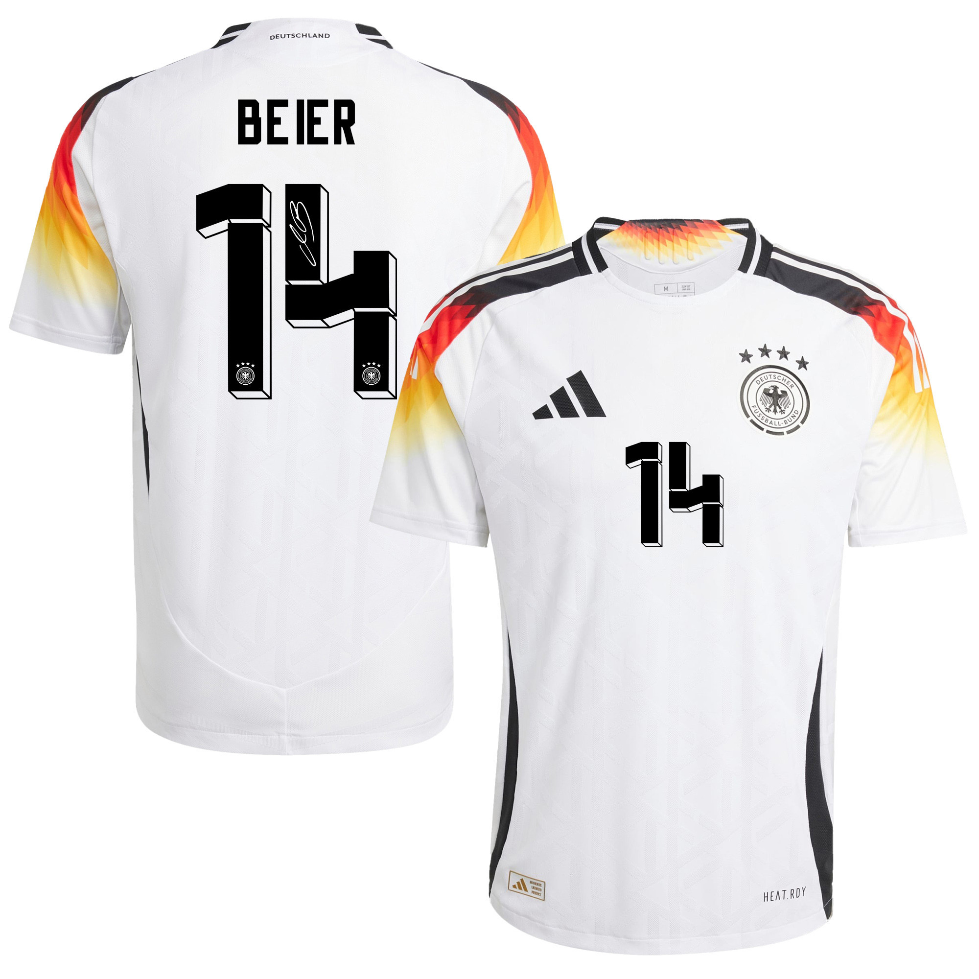 Maximilian Beier 14 Signed Germany National Team 2024/25 Home Jersey Autographed – Men