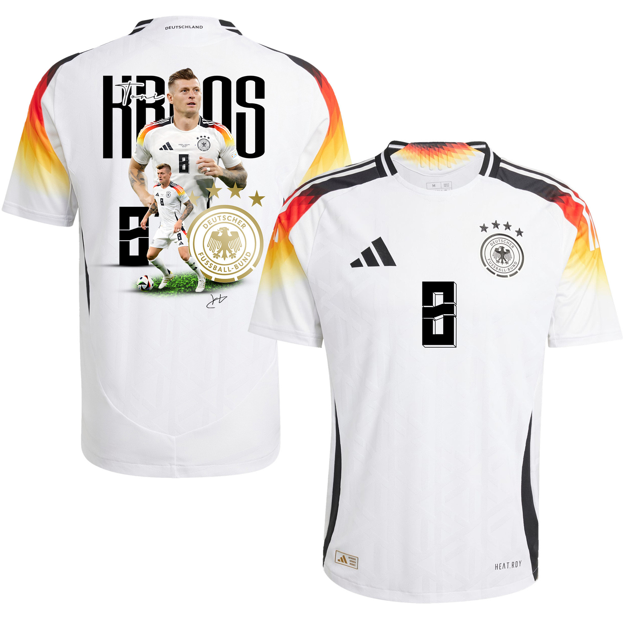 Toni Kroos 8 Euro 2024 Football Superstar Germany 2024/25 Home Jersey – Men, White