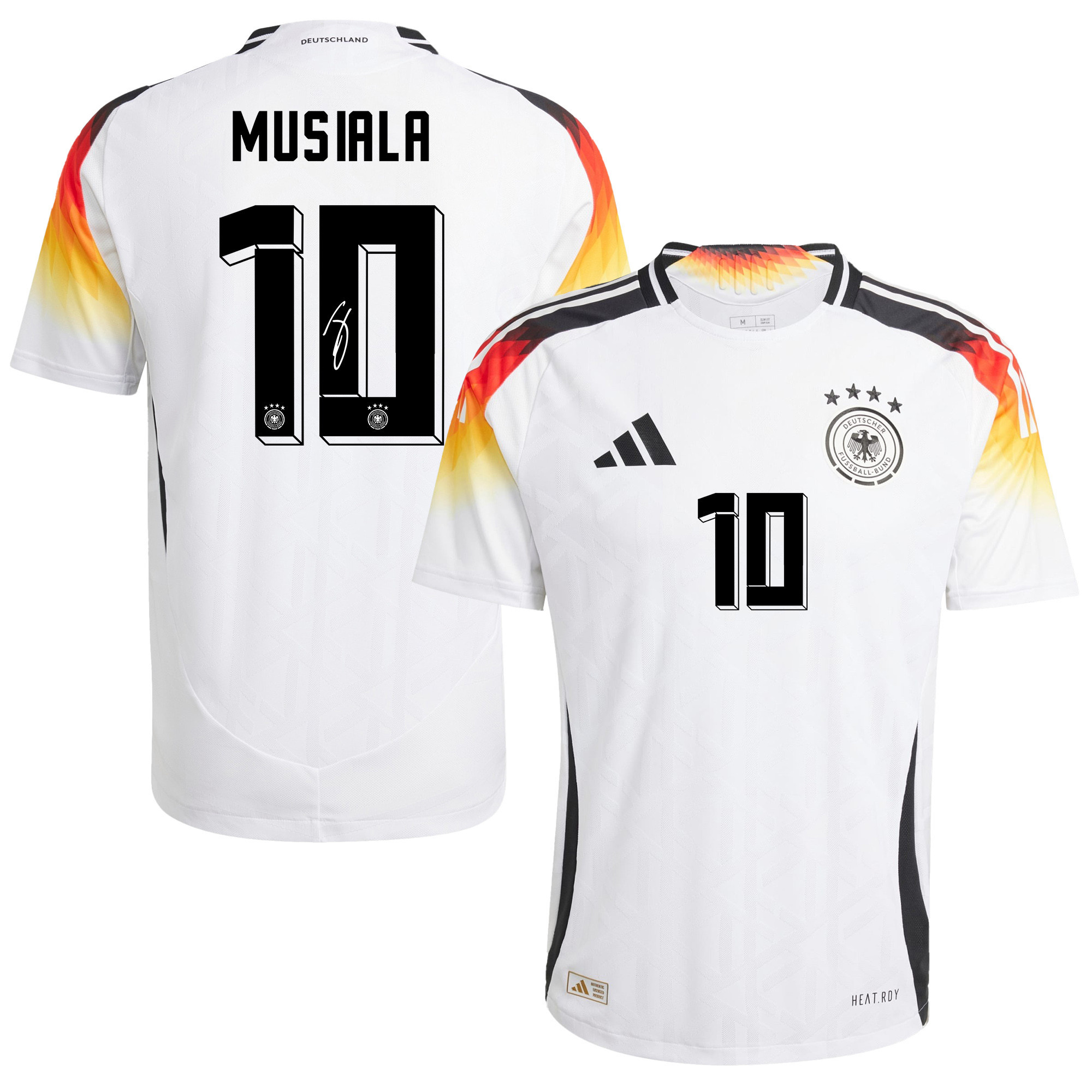 Jamal Musiala 10 Signed Germany National Team 2024/25 Home Jersey Autographed – Men