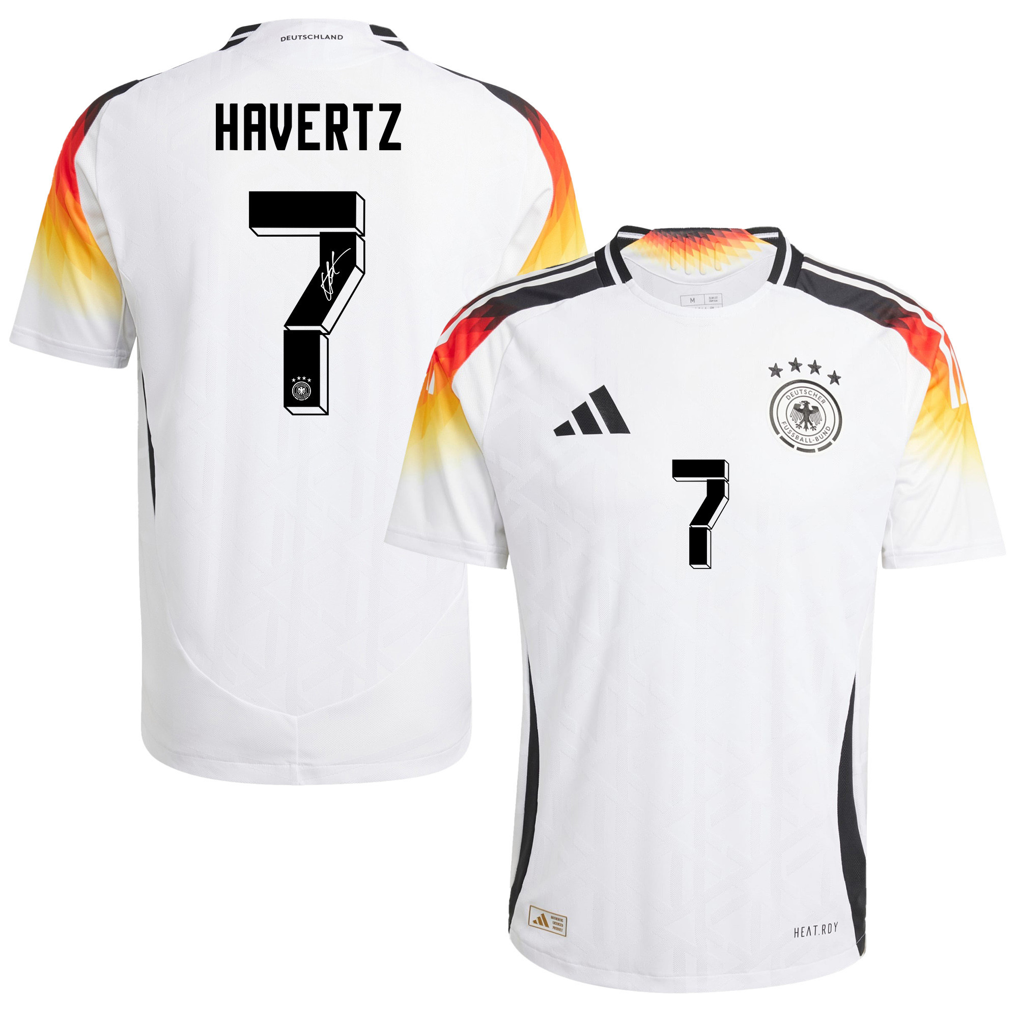 Kai Havertz 7 Signed Germany National Team 2024/25 Home Jersey Autographed – Men