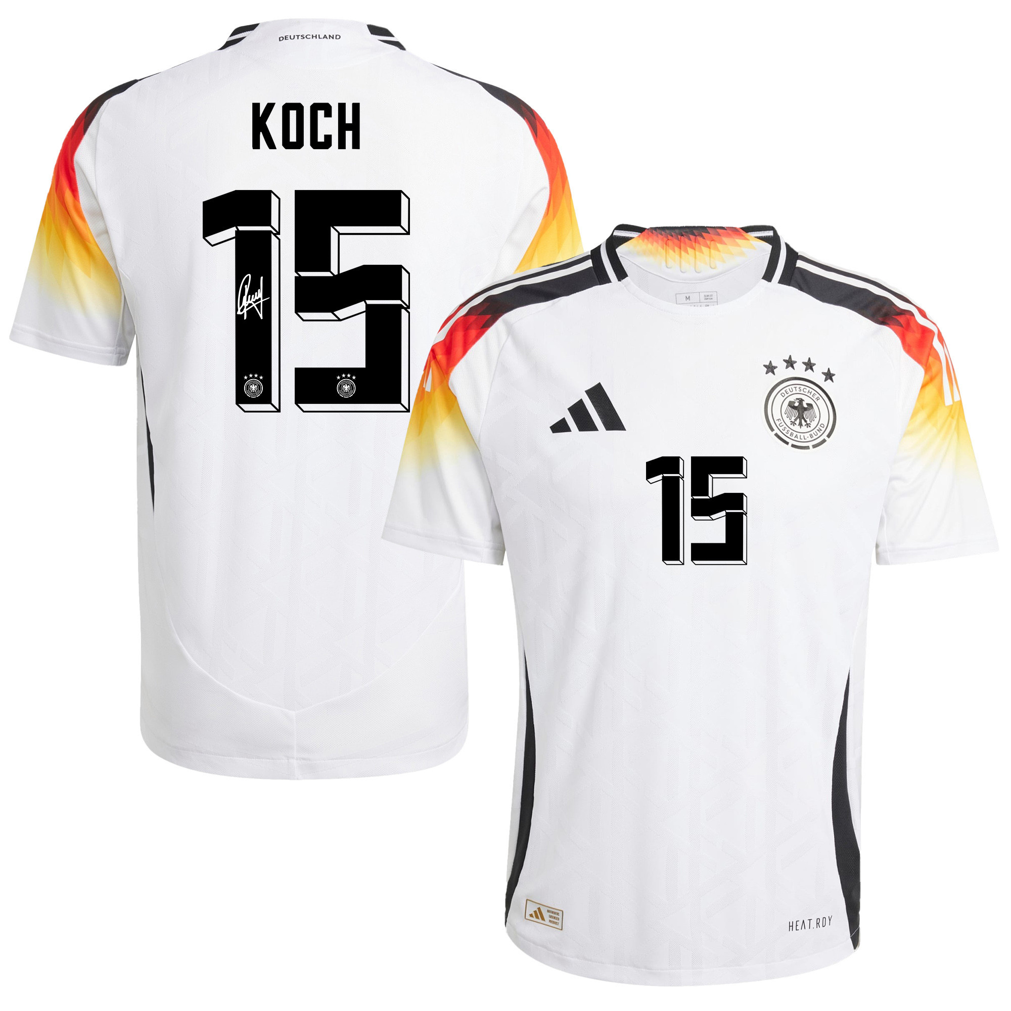 Robin Koch 15 Signed Germany National Team 2024/25 Home Jersey Autographed – Men