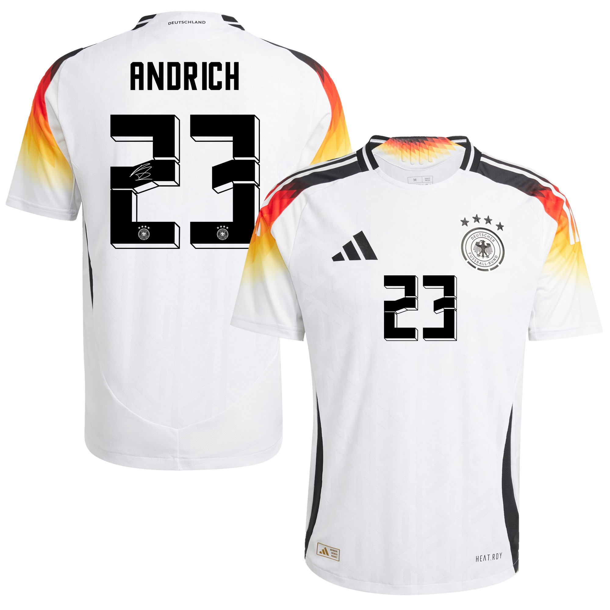 Robert Andrich 23 Signed Germany National Team 2024/25 Home Jersey Autographed – Men