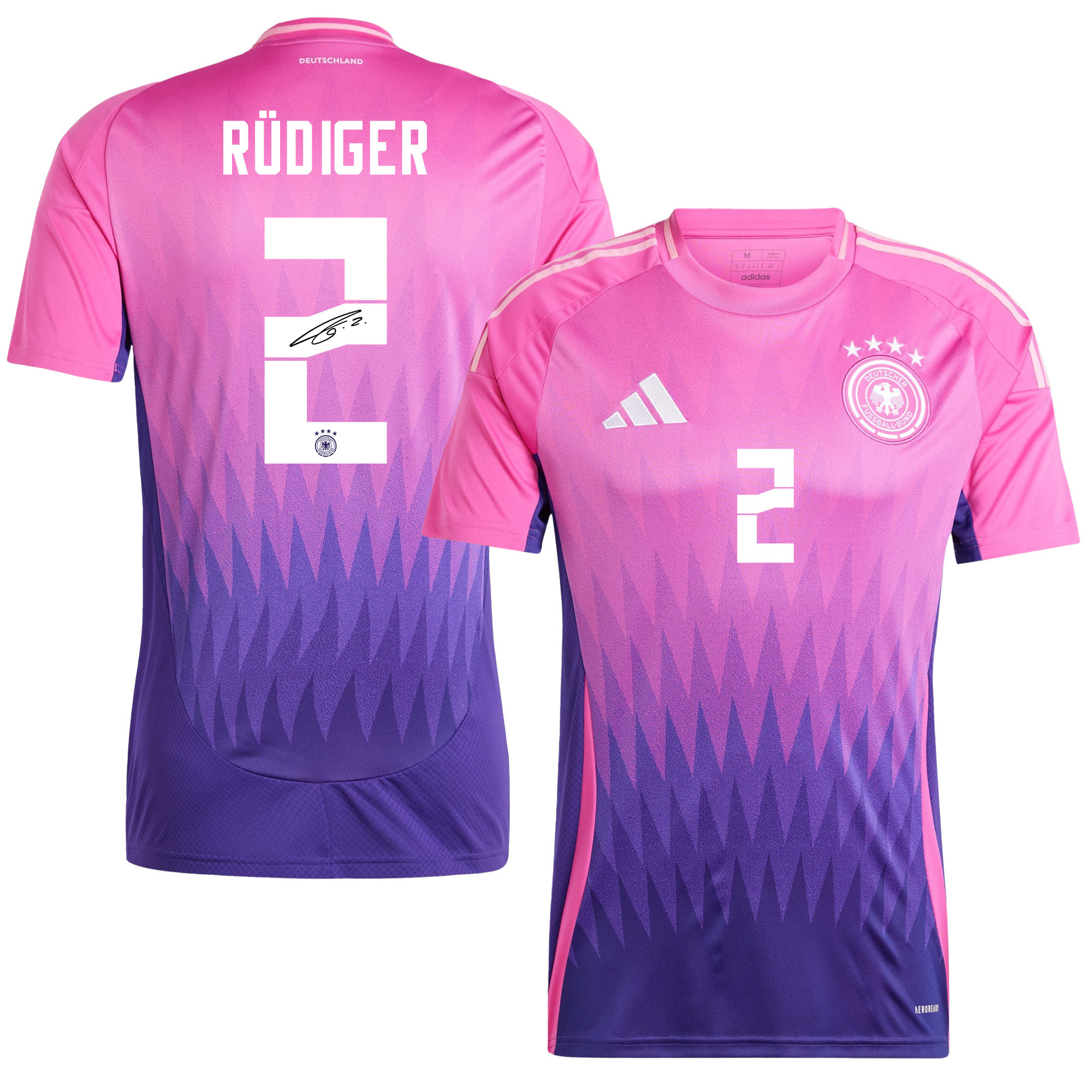 Antonio Rdiger 2 Signed Germany National Team 2024/25 Away Jersey Autographed – Men