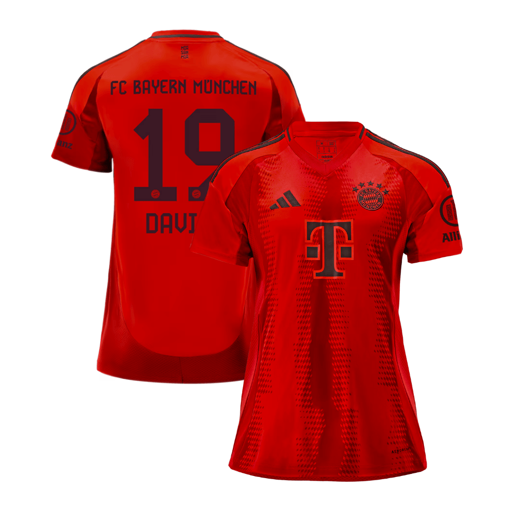 Alphonso Davies 19 Bayern Munich 2024/25 Home Women Jersey – Red