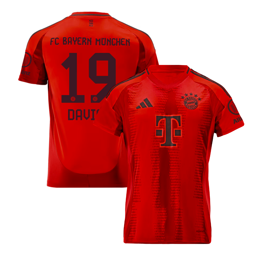 Alphonso Davies 19 Bayern Munich 2024/25 Home YOUTH Jersey – Red