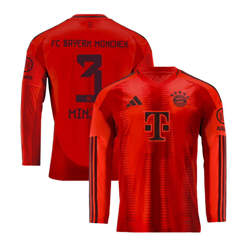 Minjae Kim 3 Bayern Munich 2024/25 Home Long Sleeve Men Jersey – Red