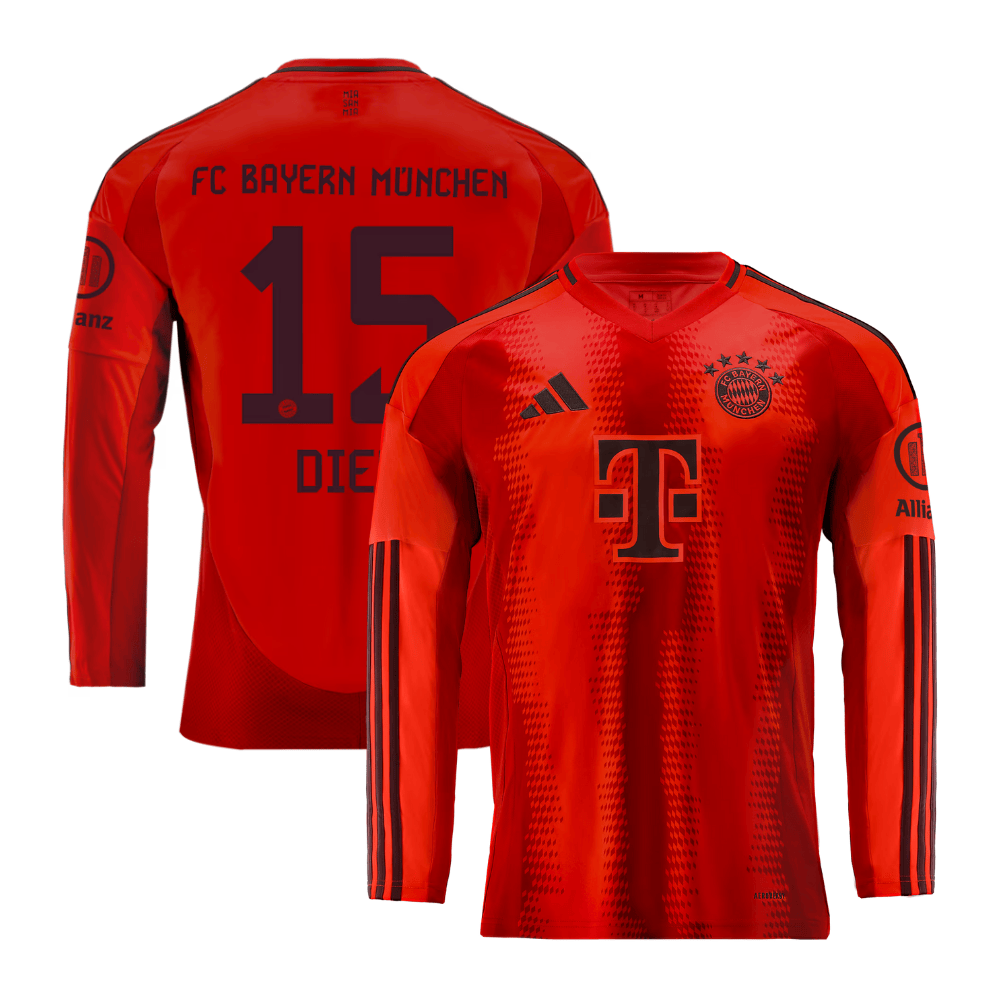 Eric Dier 15 Bayern Munich 2024/25 Home Long Sleeve Men Jersey – Red