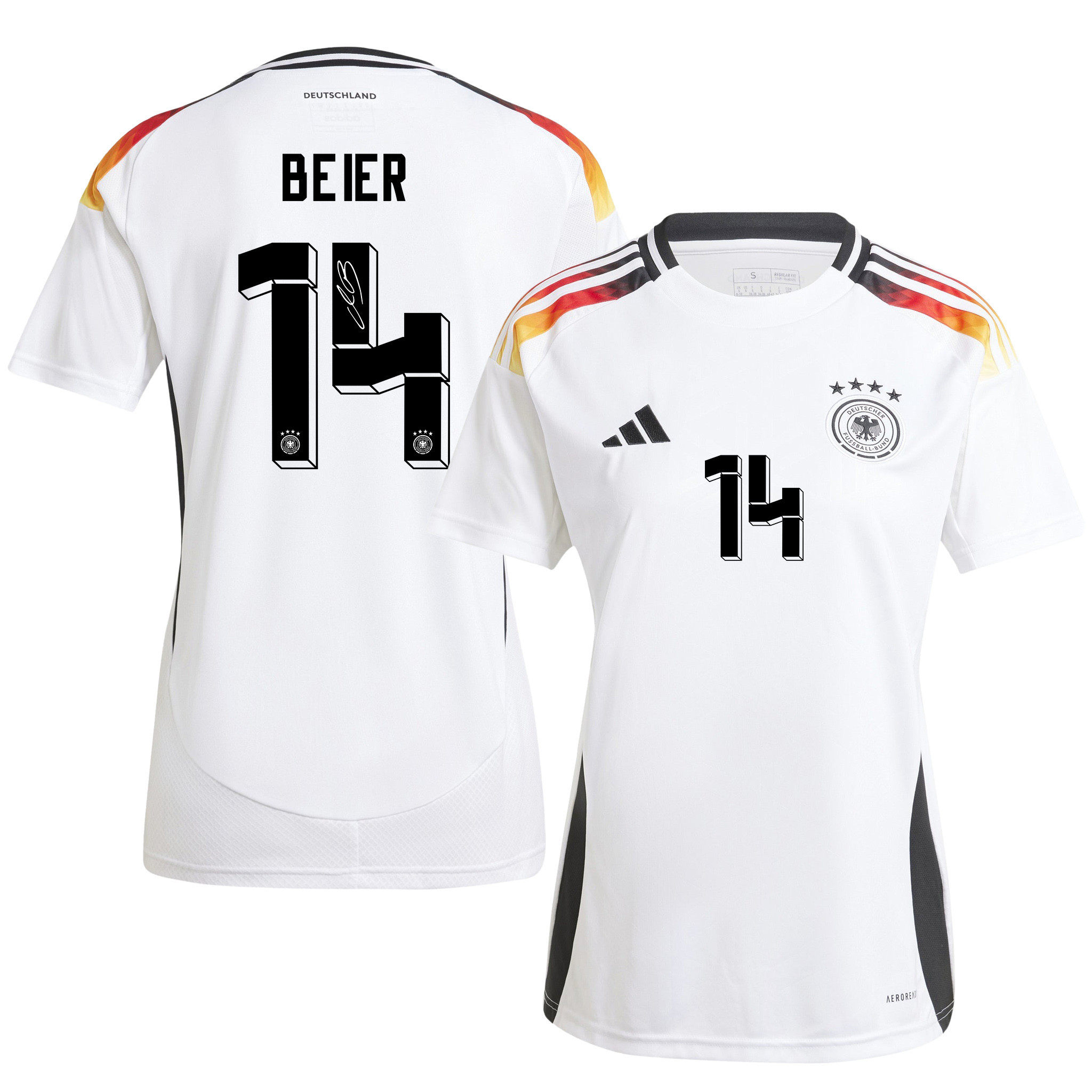 Maximilian Beier 14 Signed Germany National Team 2024/25 Home Jersey Autographed – Women