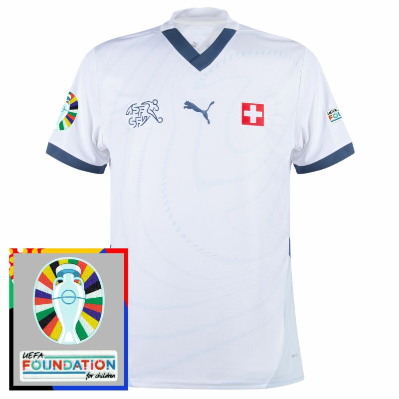 Switzerland 2024-2025 Away Jersey w. Euro 2024 Foundation Patch Badge – Men White