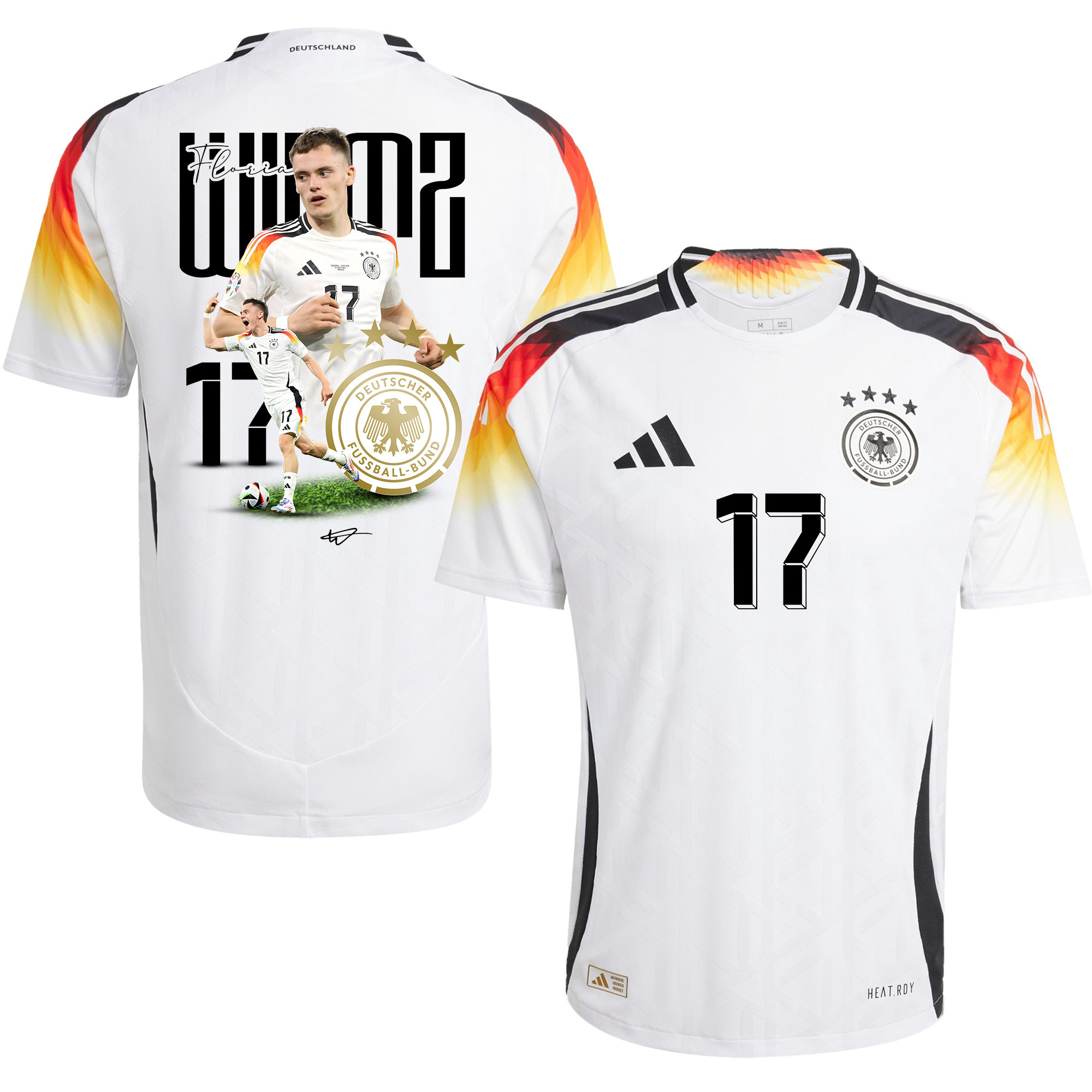 Florian Wirtz 17 The Best Attacking Player Germany 2024/25 Home Jersey – Men, White