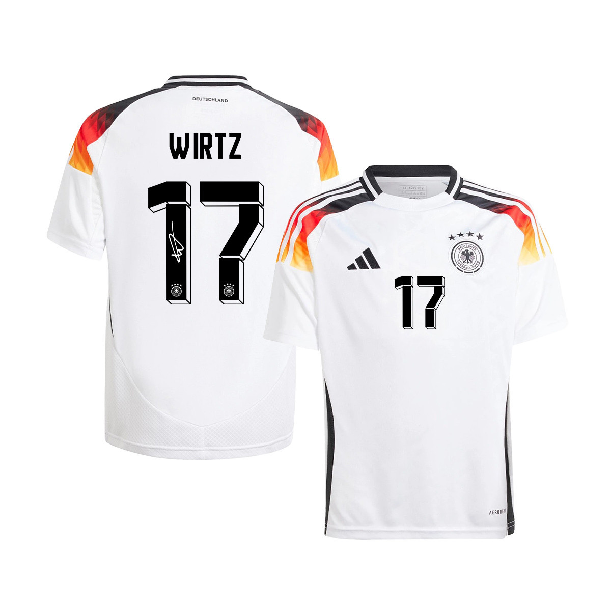 Florian Wirtz 17 Signed Germany National Team 2024/25 YOUTH Jersey Autographed – Home