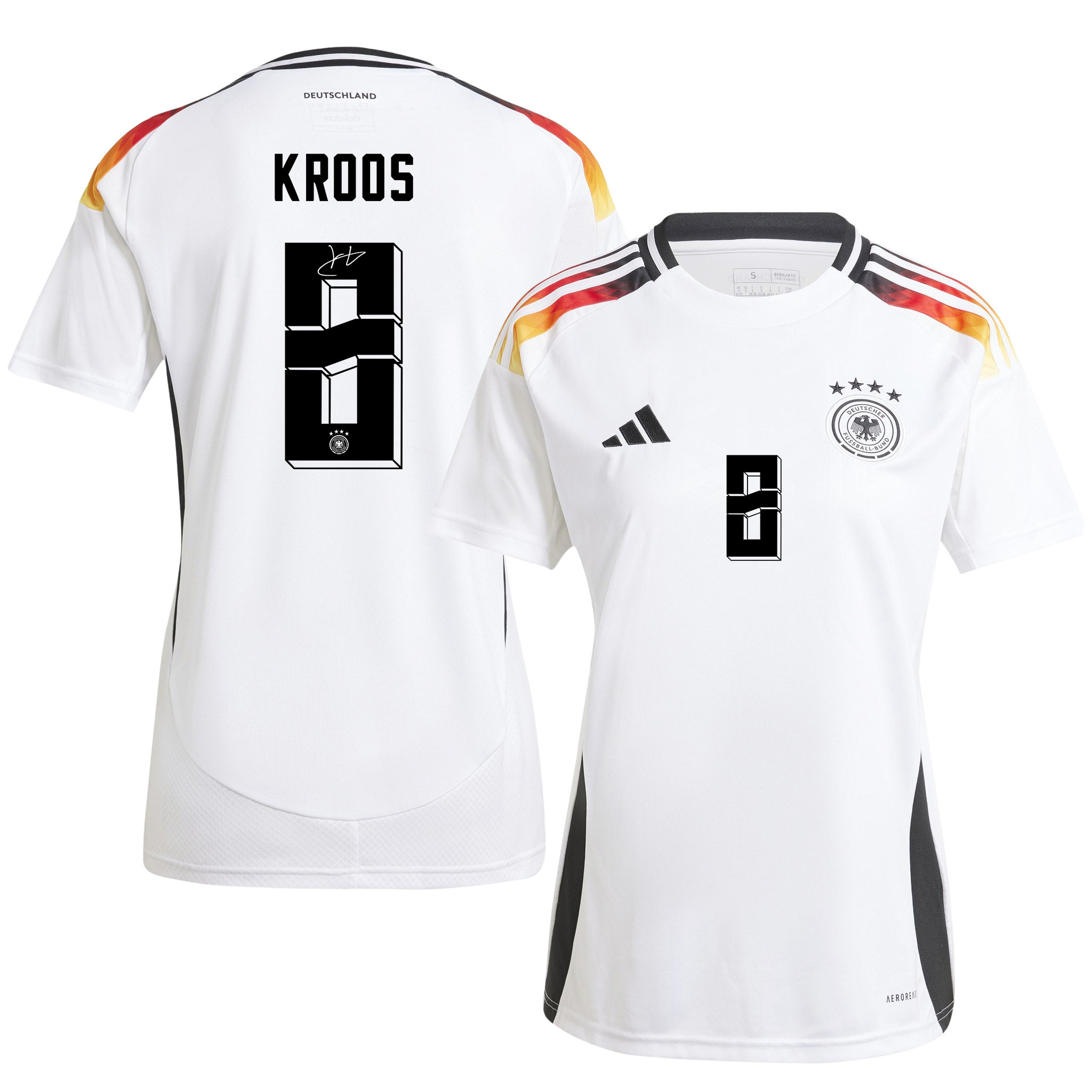 Toni Kroos 8 Signed Germany National Team 2024/25 Home Jersey Autographed – Women