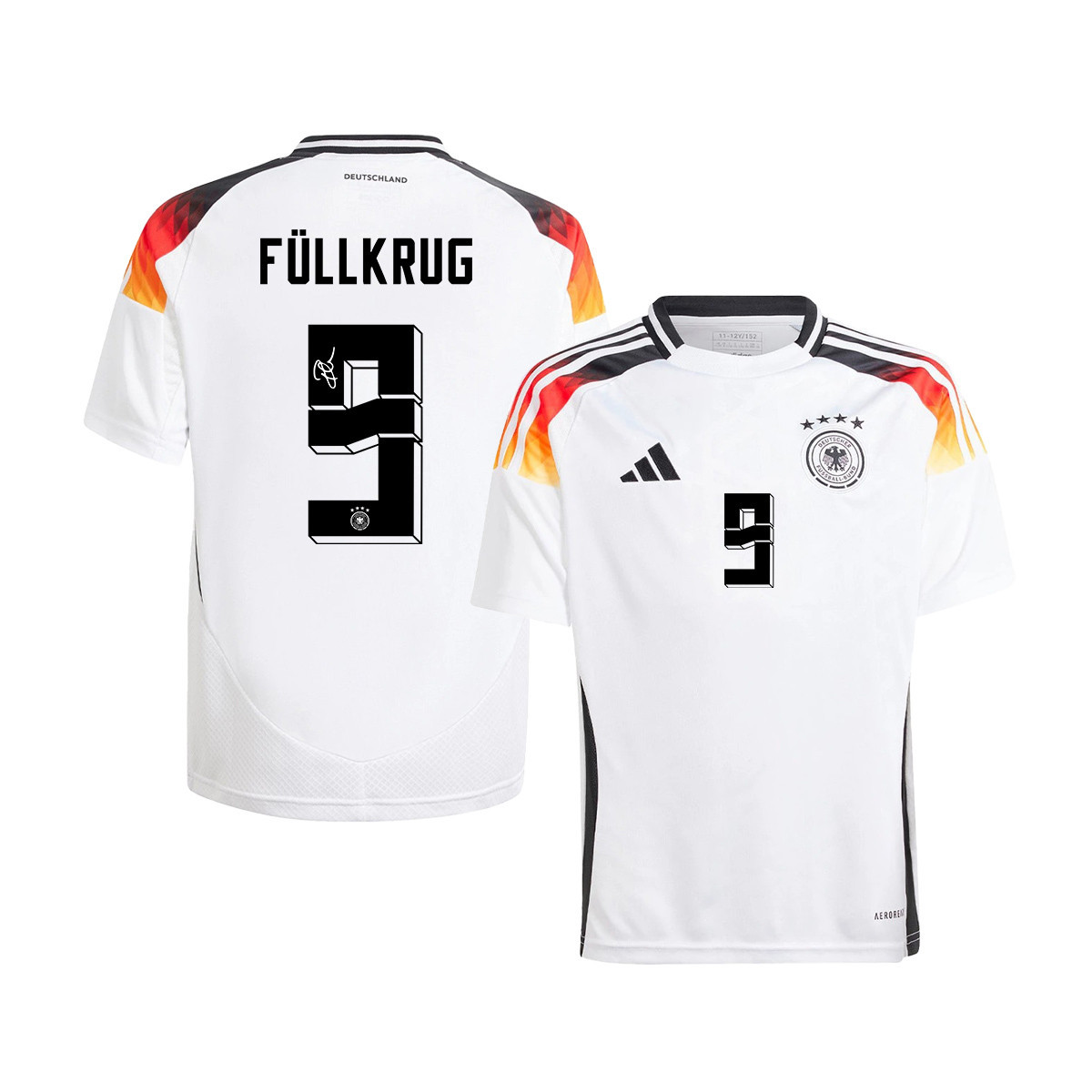 Niclas Fllkrug 9 Signed Germany National Team 2024/25 YOUTH Jersey Autographed – Home