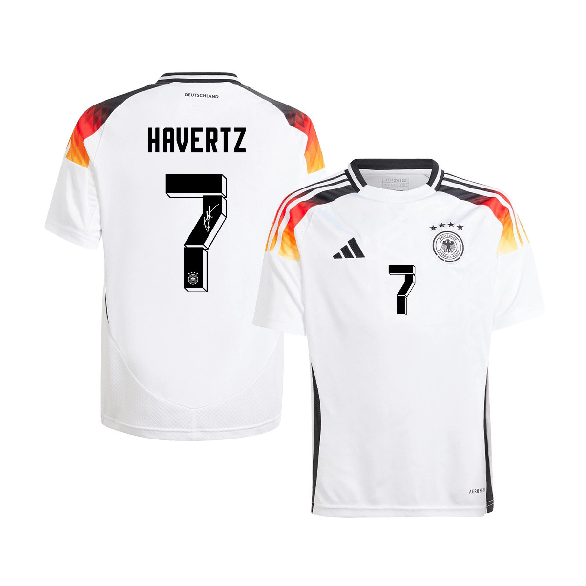Kai Havertz 7 Signed Germany National Team 2024/25 YOUTH Jersey Autographed – Home