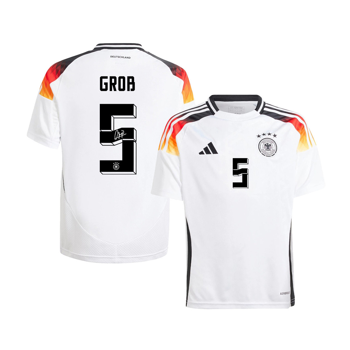 Pascal Gro 5 Signed Germany National Team 2024/25 YOUTH Jersey Autographed – Home