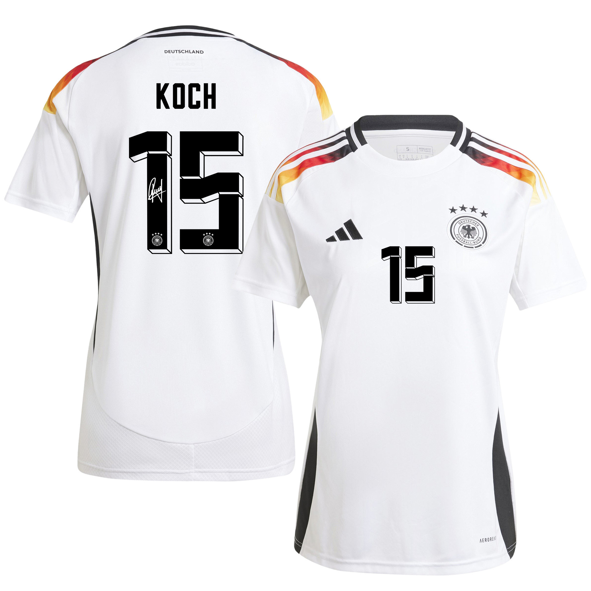 Robin Koch 15 Signed Germany National Team 2024/25 Home Jersey Autographed – Women