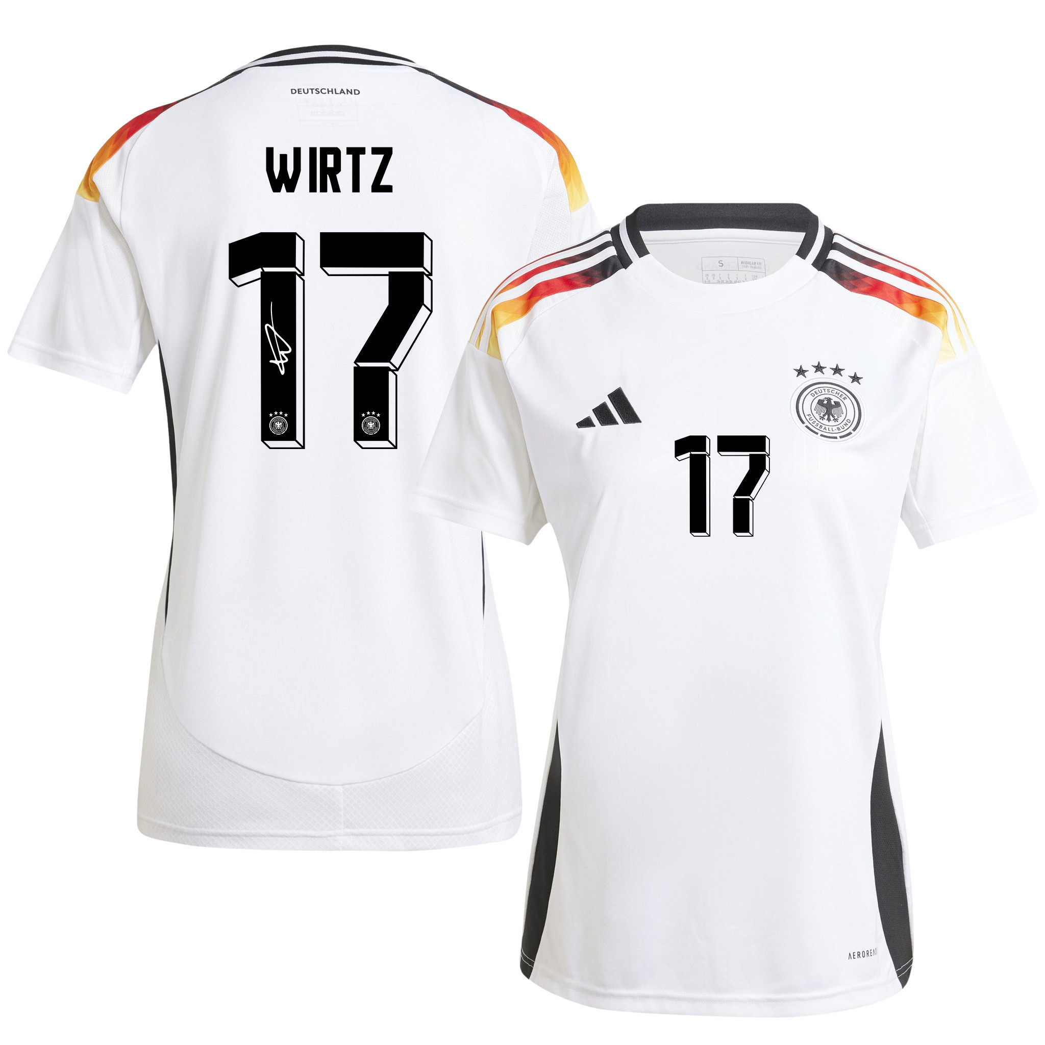 Florian Wirtz 17 Signed Germany National Team 2024/25 Home Jersey Autographed – Women