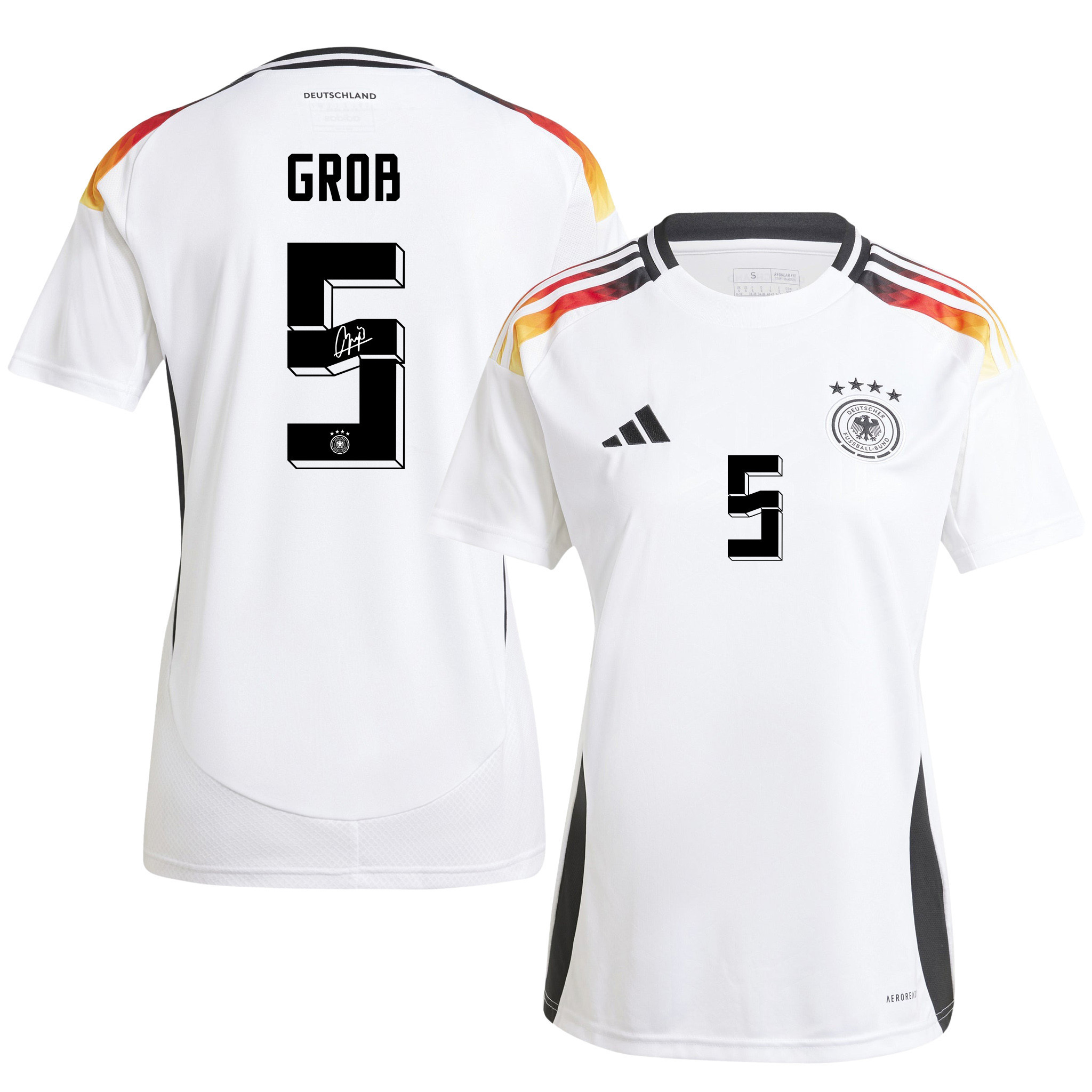 Pascal Gro 5 Signed Germany National Team 2024/25 Home Jersey Autographed – Women