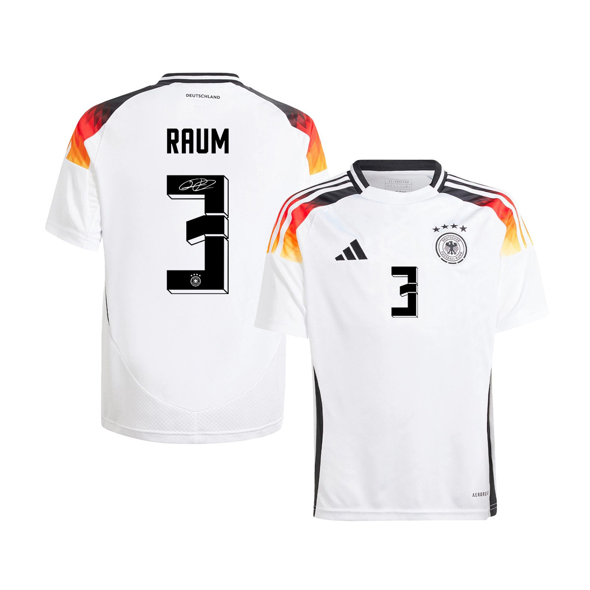 David Raum 3 Signed Germany National Team 2024/25 YOUTH Jersey Autographed – Home
